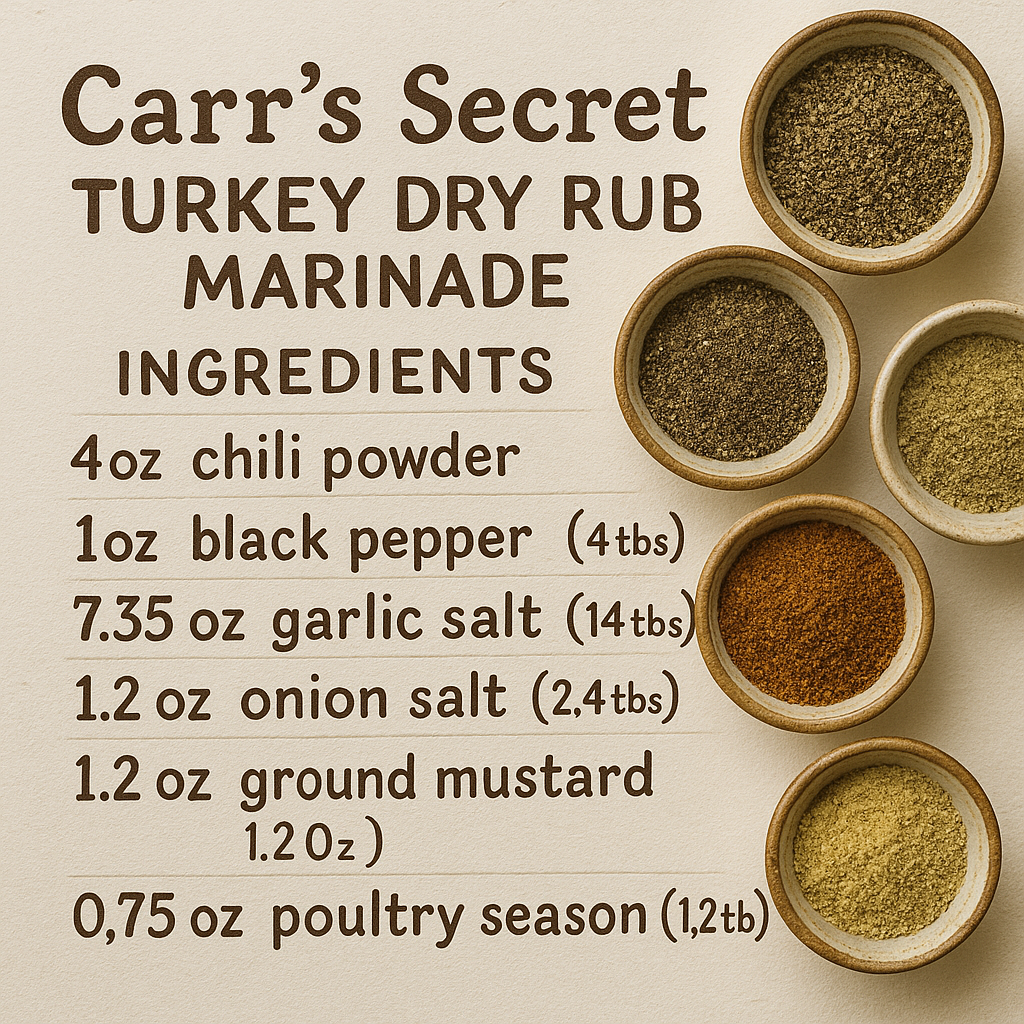 Carr's Secret Turkey Dry Rub Marinade